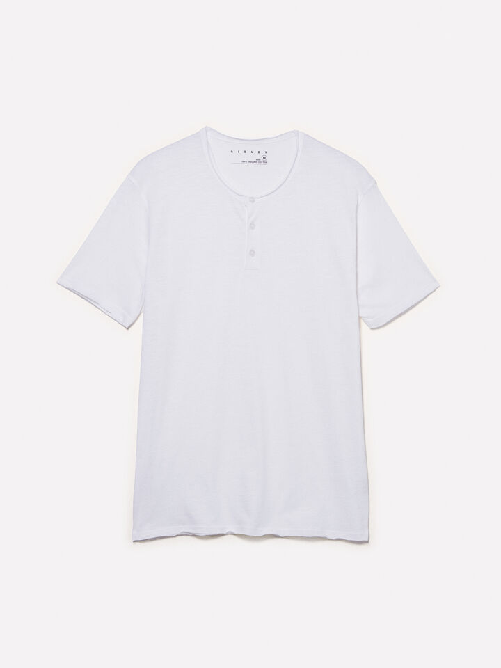 T-shirt Henley blanc - t-shirts à manches courtes pour homme - Blanc | Sisley image number 5